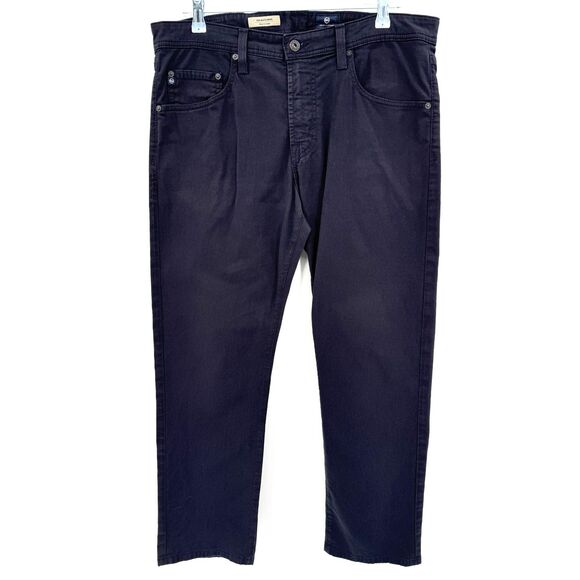 AG ADRIANO GOLDSCHMIED The Matchbox Black Slim Straight Pants Jeans Size 34 - Picture 1 of 6